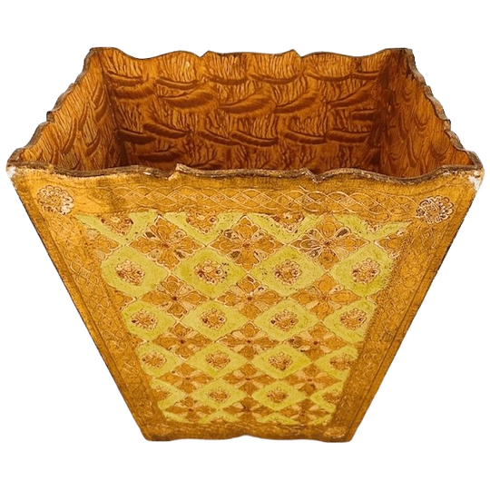 Vintage Florentijnse Gouden Hollywood Regency Prullenbak Barok Rococo 1970’s 1