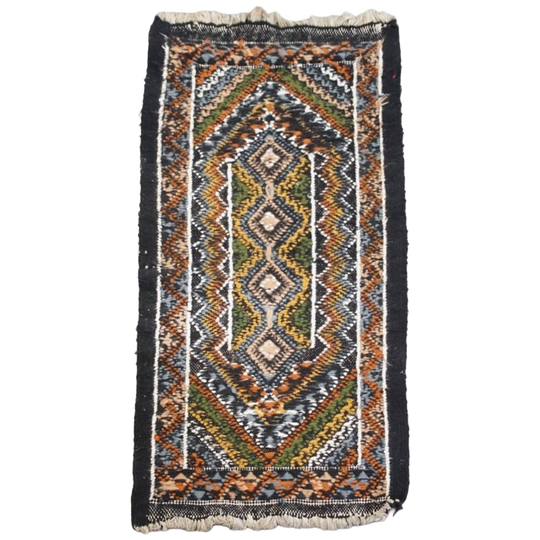 Handgeknoopt Subtiel Kleurrijk Vloerkleed Met Mooi Patroon 108x50cm 1