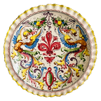 Vintage Decoratieve Dragon Plate Schaal Kleurrijk Made In Italy thumbnail 1