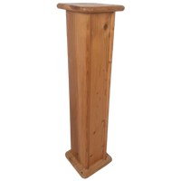 Vintage Grenen Zuil Plantentafel