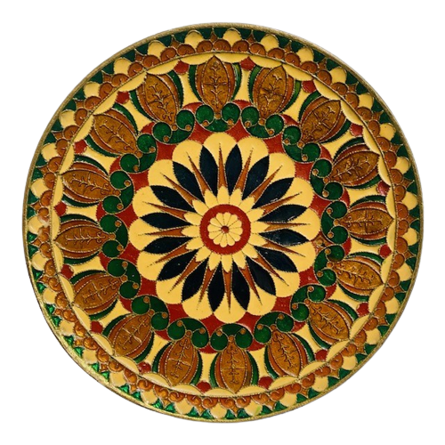 Messing Sierbordje Cloisonne Mandala