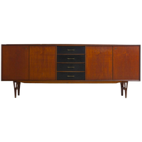 Minimalistische Mid-Century Dressoir In Teak Door Van Pelt, België 1960S