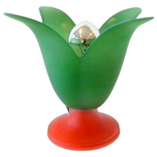 Vintage Van De Heg Tafellamp Glas Lamp Jaren 80 Tulp 1