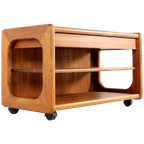 Audio Meubel Trolley 'traeden' Vintage Deens Massief Teak thumbnail 1