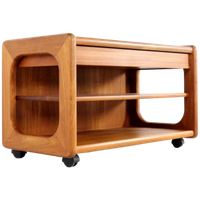 Audio Meubel Trolley 'traeden' Vintage Deens Massief Teak