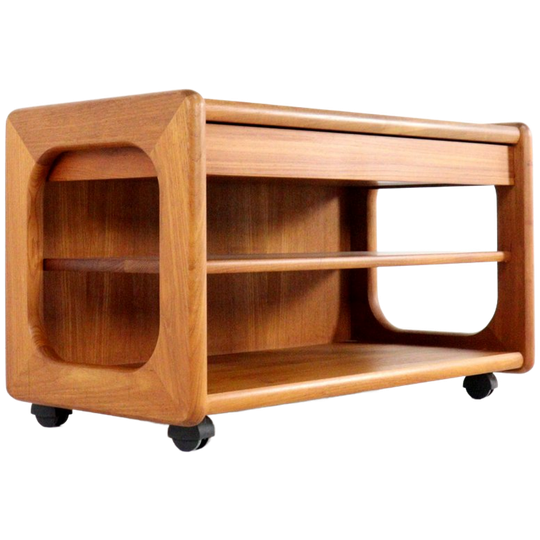 Audio Meubel Trolley 'traeden' Vintage Deens Massief Teak 1