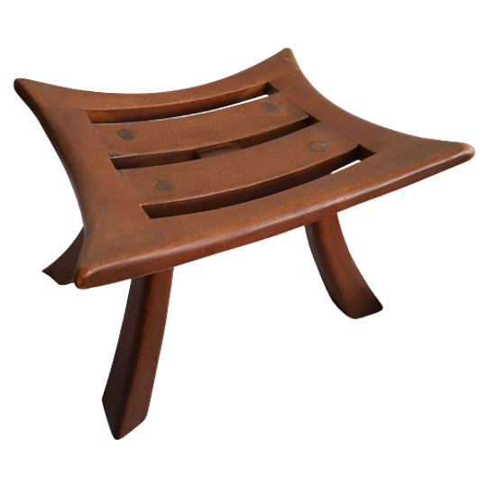 Prachtig Vintage Meditatie Houten Krukje, Japan '50/'60 1