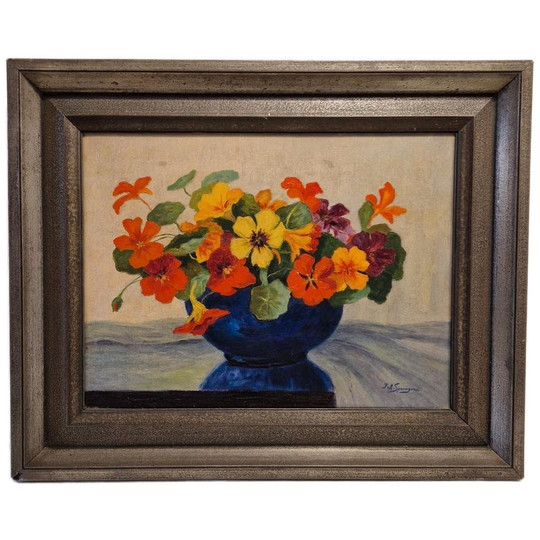 Schilderij Olieverf Op Linnen Gesigneerd Oost Indische Kers Schilderij 1