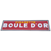 Zeer Groot Emaille Bord Boule D'Or Cigarette Uit 1952.
