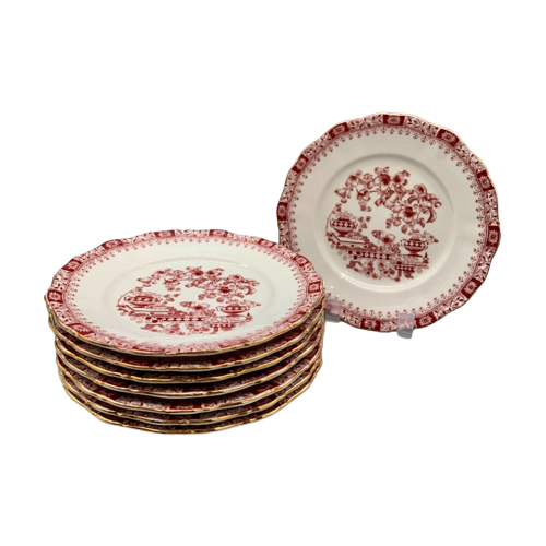 Seltmann Weiden Theresia Rood Dessertbordjes 8 Stuks