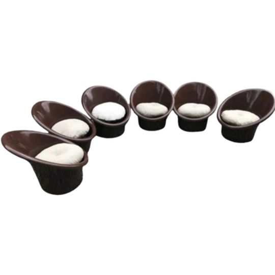 Skopa Fauteuils By Ole Gjerlov Knudsen & Torben Lind By Orth Plast / Ikea, 70s / Set Of 6 1
