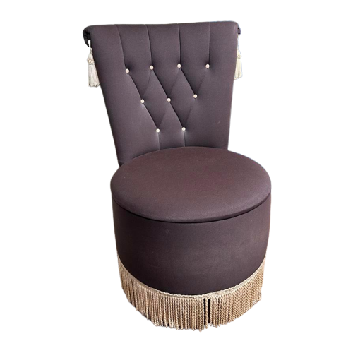 Vintage Fauteuil Met Franjes, Crapaud, Boudoir Fauteuil 70’S