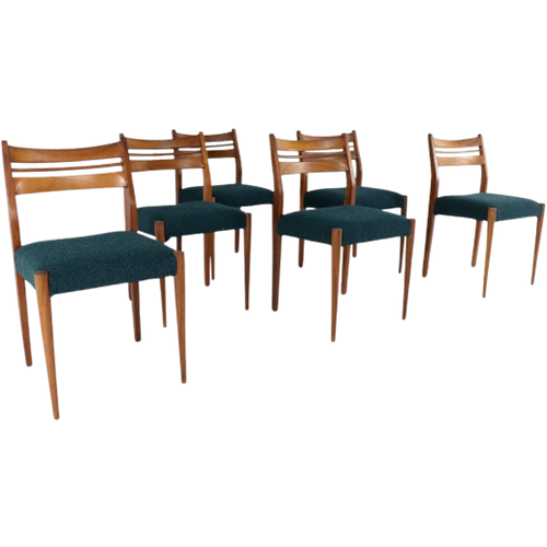 Set Van 6 Vintage Eetkamerstoelen New Upholstery