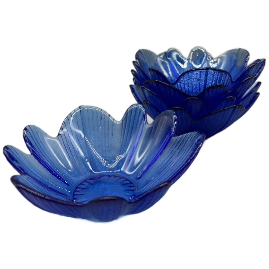 Set Schaaltjes Bloem Kobalt Kristal 5 Stuks 1