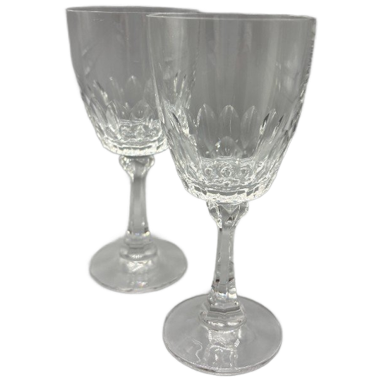 Set Vintage Geslepen Kristallen Wijnglazen 2 Stuks 1