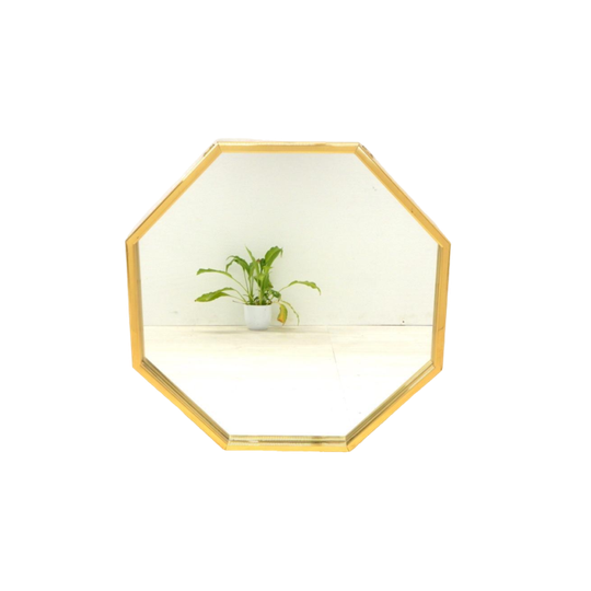 Vintage Spiegel Hollywood Regency Goud Messing Mid Century 1