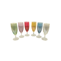 Set Vintage Gekleurde Champagneglazen