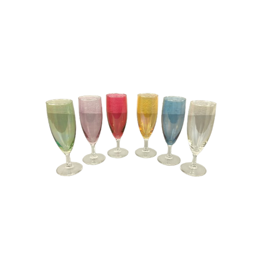 Set Vintage Gekleurde Champagneglazen 1