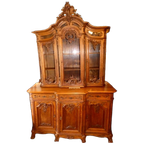 Grote Luikse Deux Corps Vitrinekast. thumbnail 1