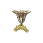 Tiffany Lampje Op Bronzen Voet thumbnail 1