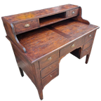Antiek Eikenhouten Bureau, Schrijftafel, Wandconsole thumbnail 1