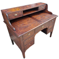 Antiek Eikenhouten Bureau, Schrijftafel, Wandconsole