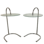 2 Vintage IKEA Ry Glas En Chroom Bijzettafeltjes Tord Bjorklund thumbnail 1