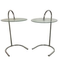 2 Vintage IKEA Ry Glas En Chroom Bijzettafeltjes Tord Bjorklund