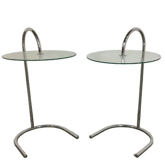 2 Vintage IKEA Ry Glas En Chroom Bijzettafeltjes Tord Bjorklund 1