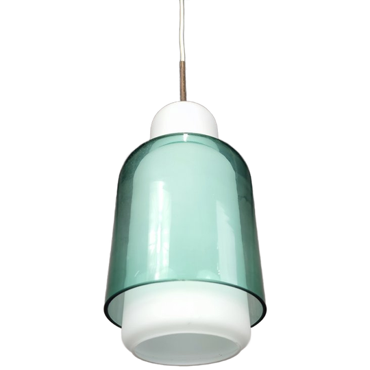 Vintage Hanglamp In Glas En Opaline 1