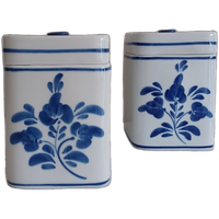 Viana Do Castelo. Portugees Keramiek. Handgeschilderde Voorraadpotten. 50-60 Blauw-wit