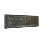 Bronzen Naamplaat Werkspoor N.V. Amsterdam Uit De Jaren 50 - 60 thumbnail 1