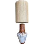 Grote Vintage Vloerlamp Met Zijden Kap thumbnail 1