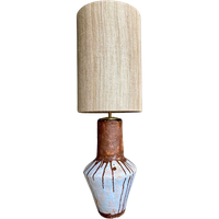 Grote Vintage Vloerlamp Met Zijden Kap