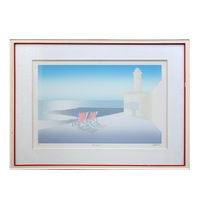 Lithografie 'red Chairs' Door Ole Kurtzau