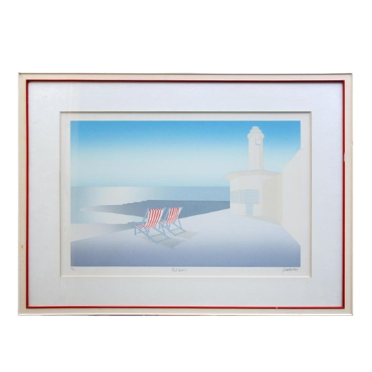 Lithografie 'red Chairs' Door Ole Kurtzau 1