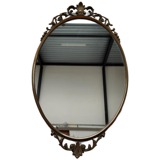 Vintage Antieke Koperen Rococo Barok Spiegel Schouwspiegel Koper 306 1