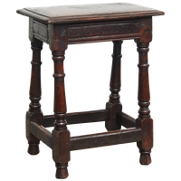 Tijdloze En Elegante Antieke Engelse Eikenhouten Joint Stool/ Kruk/ Bijzettafel Uit De 17e Eeuw