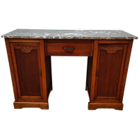 Vintage Antiek Bureau Buro Sidetable Kaptafel Marmer Blad