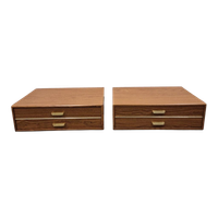 Set Van 2 Zwevende Nachtkastjes Vintage Gero Besteklade Kast