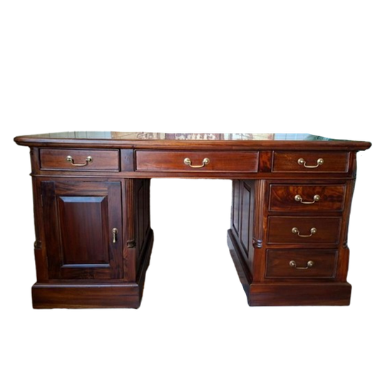 Klassiek Engels Mahoniehouten Schrijftafel, Bureau, Desk 1