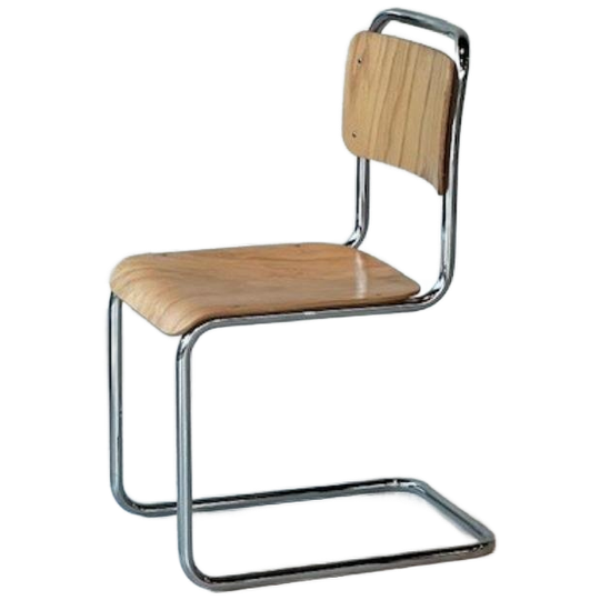 Gispen 101 Eetkamerstoel Vintage Sledestoel Buisframestoel 1