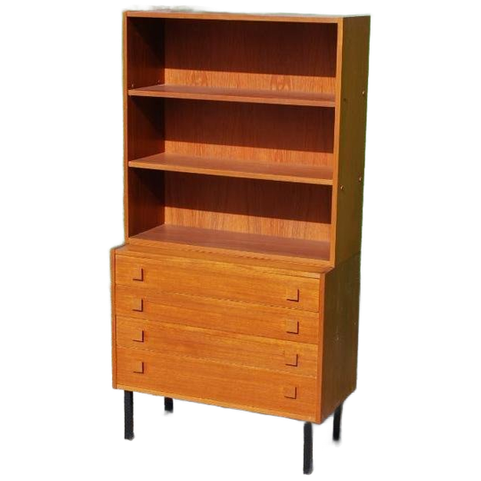 Vintage Teak Wandkast Uit Twee Delen 1