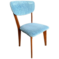 Vintage Teak Stoel Met Velours Bekleding