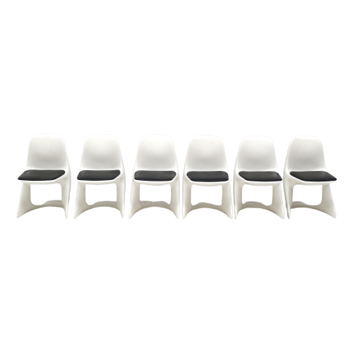 6X Vintage Space Age Casalino Stoelen Van Alexander Begge Voor Casala