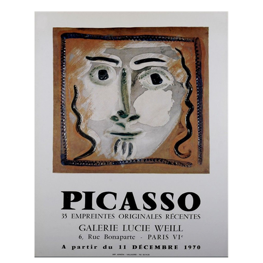 Originele Poster Picasso | Exhibition Galerie Lucie Weill 1