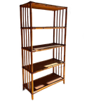 Italiaans Design Rotan Bamboe Boekenkast Mid Century Vintage thumbnail 1