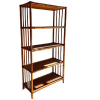Italiaans Design Rotan Bamboe Boekenkast Mid Century Vintage