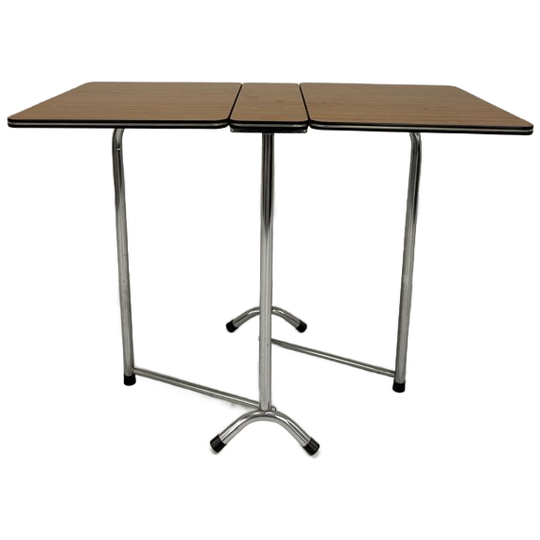 Bijzettafel Chroom Formica Bruin 1