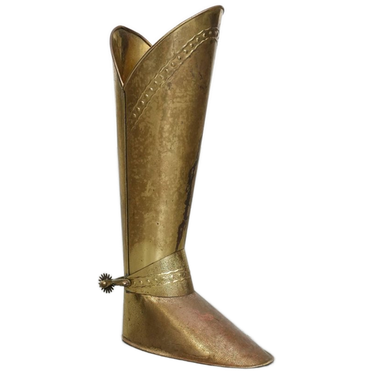 Unieke Antieke/ Vintage Messing Paraplubak In De Vorm Van Een Ridder/ Rijlaars 1